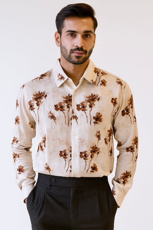 DIGITAL PRINT FLORAL WHITE