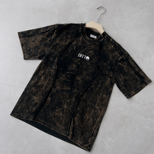 ACID WASH CUT & SEW - DARK BROWN