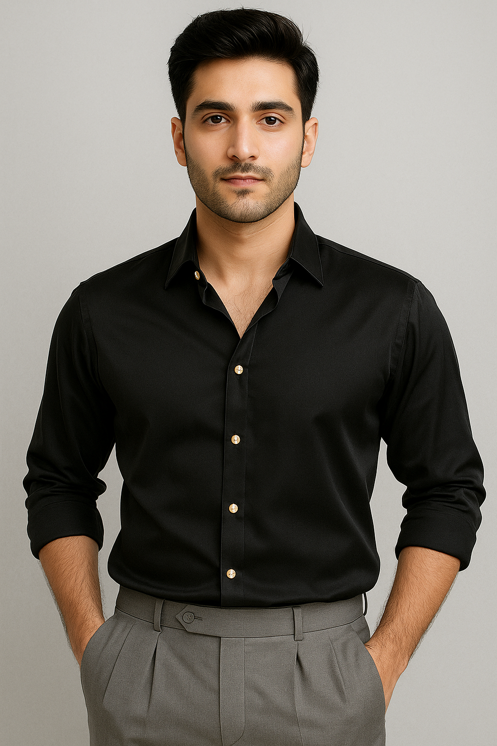 IMP LIQUID FABRIC SHIRT - BLACK