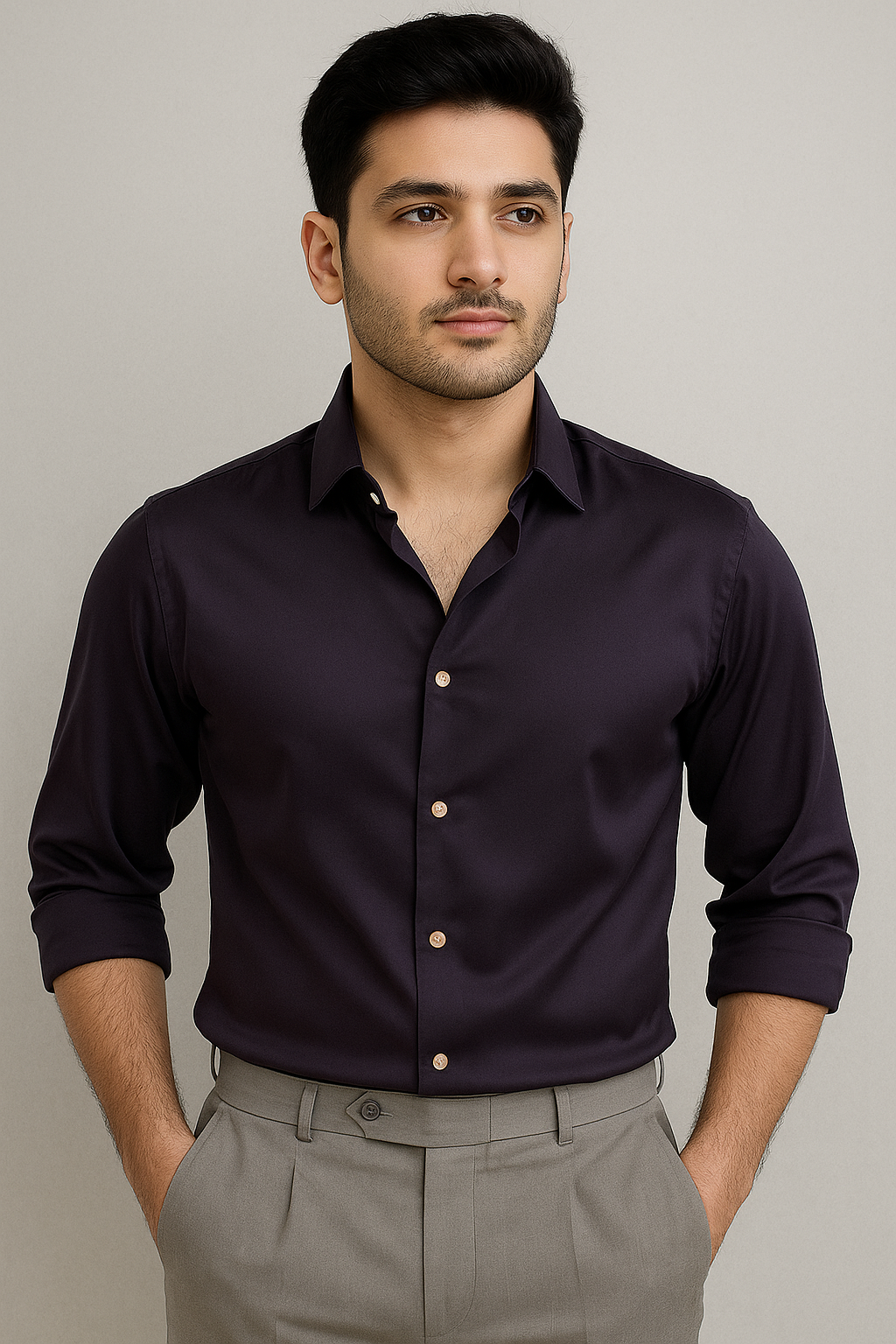 IMP LIQUID FABRIC SHIRT - PURPLE